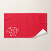 Red Modern kersttypografie op maat Bad Handdoek (Handdoek)