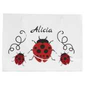 Red Modern Ladybug personaliseert het Groot Cadeauzakje (Achterkant)