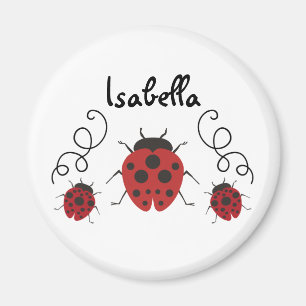 Red Modern Ladybug personaliseert het Magneet
