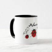 Red Modern Ladybug personaliseert het Mok (Voorkant links)
