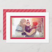 Red Modern Lijst Landscape kerstkaart (Voorkant / Achterkant)