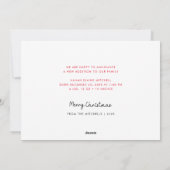 Red Modern Little Christmas geboorteaankondiging Feestdagenkaart (Achterkant)