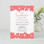 Red Modern Little Sweetheart Valentijn Baby shower Kaart (Staand voorkant)