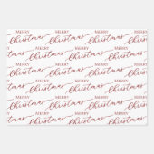 Red Modern Merry Christmas Inpakpapier Vel (Voorkant 3)