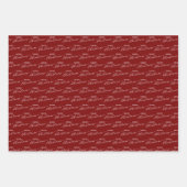 Red Modern Merry Christmas Inpakpapier Vel (Voorkant)