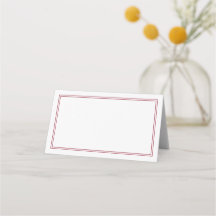Red Modern minimalist bruiloft Blank Place Card