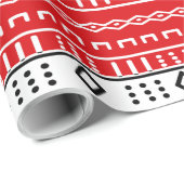 Red Modern Mudcloth Pattern Cadeaupapier (Rol Hoek)