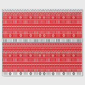 Red Modern Mudcloth Pattern Cadeaupapier (Vlak)
