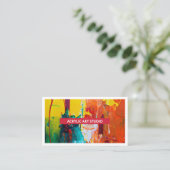 Red Modern Name Artwork Artist Studio Studio Visitekaartje (Staand voorkant)