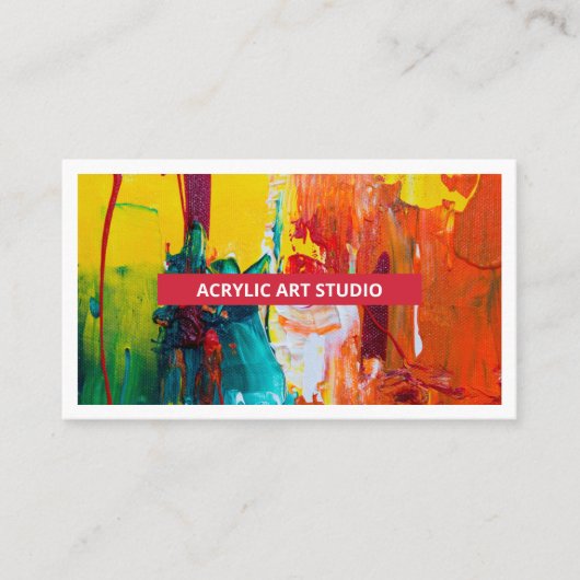 Red Modern Name Artwork Artist Studio Studio Visitekaartje (Voorkant)