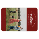 Red Modern Prettige feestdagen Aangepast fotojaar Magneet (Horizontaal)