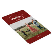 Red Modern Prettige feestdagen Aangepast fotojaar Magneet (Rechterzijde)