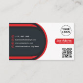 Red Modern Professional Corporate Scannable Visitekaartje (Voorkant)