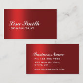 Red Modern Professional, elegant eenvoudig plaatje Visitekaartje (Voorkant / Achterkant)