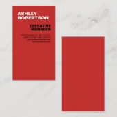 Red Modern Professional Minimalist Visitekaartje (Voorkant / Achterkant)