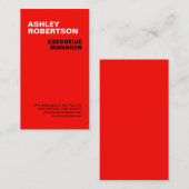 Red Modern Professional Minimalist Visitekaartje (Voorkant / Achterkant)