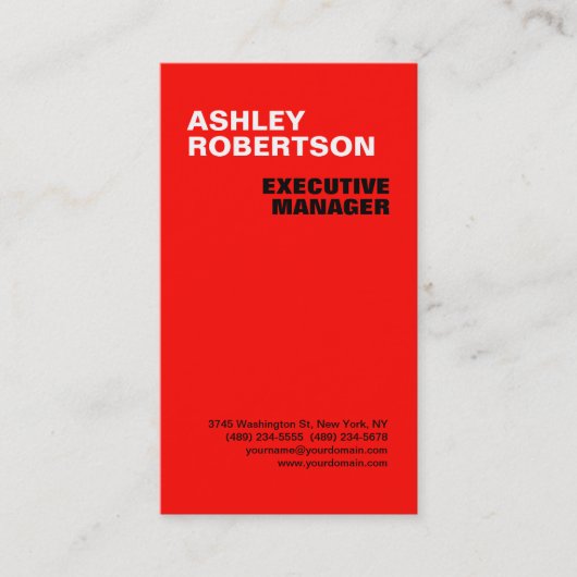 Red Modern Professional Minimalist Visitekaartje (Voorkant)