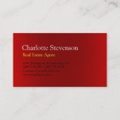 Red Modern Real Estate Agent Trendy Professional Visitekaartje (Achterkant)