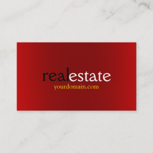 Red Modern Real Estate Agent Trendy Professional Visitekaartje