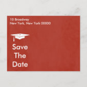 Red Modern Retro Save the Date Afstuderen Uitnodiging Briefkaart (Achterkant)