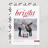 Red Modern Script Bright dagen vóór foto Feestdagenkaart (Voorkant / Achterkant)