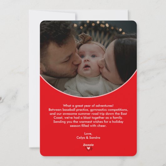 Red Modern Script Happy Holidays Photo Card Feestdagenkaart (Achterkant)