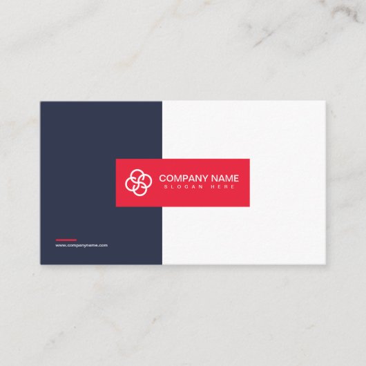 Red Modern Simple Professional QR-code scanbaar Visitekaartje (Voorkant)