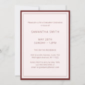 Red Modern Simple Typography Photo Afstuderen Kaart (Achterkant)