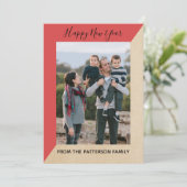 Red Modern Slant New Year's Photo Flat Kaart (Staand voorkant)