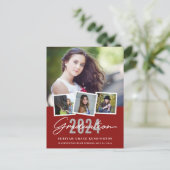 Red Modern stijlvol elk jaar Afstuderen 4 Foto Briefkaart (Staand voorkant)