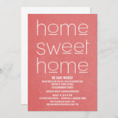 Red Modern Sweet Home Housewarming Party Kaart (Voorkant / Achterkant)