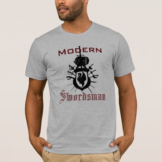 Red Modern Sword Black Dragon Crest T-Shirt (Voorkant)