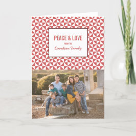 Red Modern Triangles Holiday-fotokaart Feestdagen Kaart