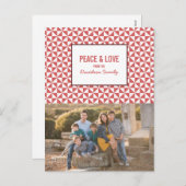 Red Modern Triangles Holiday Photo Briefkaart (Voorkant / Achterkant)