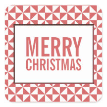 Red Modern Triangles Holiday Stickers