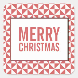 Red Modern Triangles Holiday Stickers