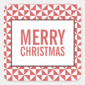 Red Modern Triangles Holiday Stickers (Voorkant)