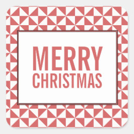 Red Modern Triangles Holiday Stickers