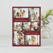 Red Modern Typografie Photo Collage Kerstmis Feestdagenkaart (Staand voorkant)