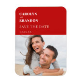 Red Modern Wedding Save the Date Magneet (Verticaal)