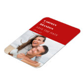 Red Modern Wedding Save the Date Magneet (Linkerzijde)