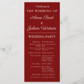 Red Modern  Wedding Timeline and Party QR Code Programmakaart (Voorkant)