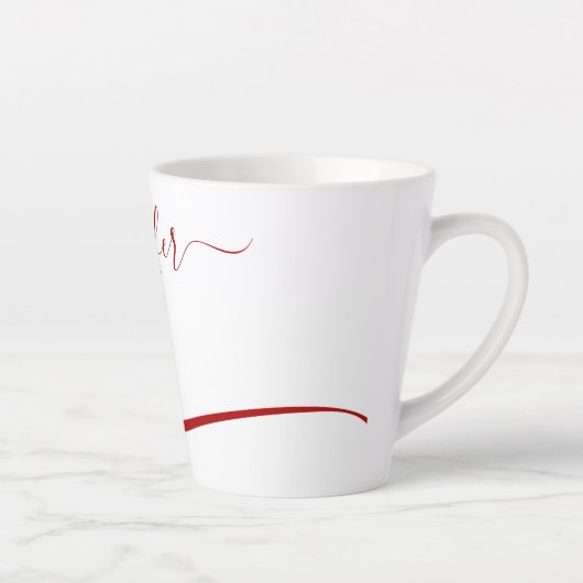 Red Modern White Accent Latte Latte Mok (Rechts)