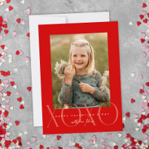 Red Modern XOXO Photo Classroom Valentijn Kaart