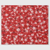 Red | Moderne & Elegante Floral Patroon Wrapping P Cadeaupapier (Vlak)