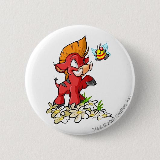 Red Moehog en Buzz Ronde Button 5,7 Cm (Voorkant)