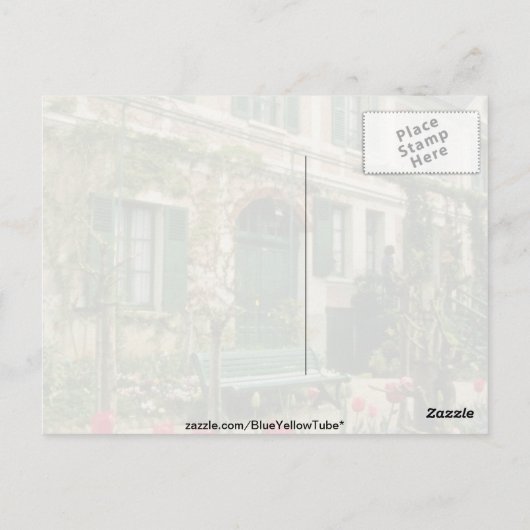 Red Monet's huis en tuin, Giverny, noordelijke sta Briefkaart (Achterkant)