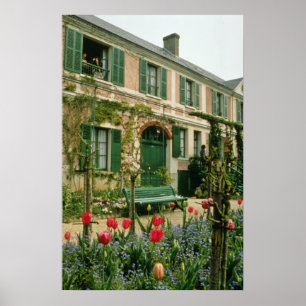 Red Monet's huis en tuin, Giverny, noordelijke sta Poster