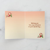 Red Monkey Animal Birthday Kaart (Binnen)