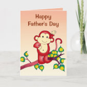 Red Monkey Animal Fathers Day Kaart (Voorkant)
